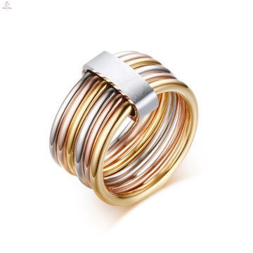 Edelstahl personalisierte Stack Gold Spinner Ring